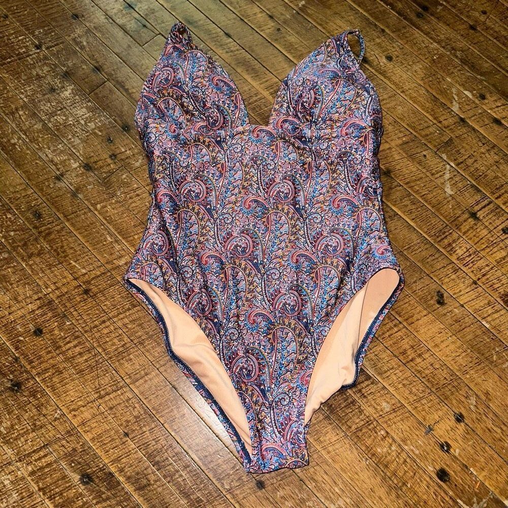 J Crew Liberty Fabric paisley 4 luxe one piece swimsuit